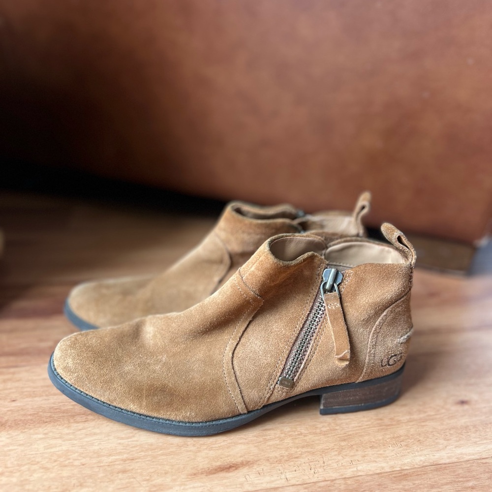 UGG Aureo II Suede Ankle Boots with Zipper